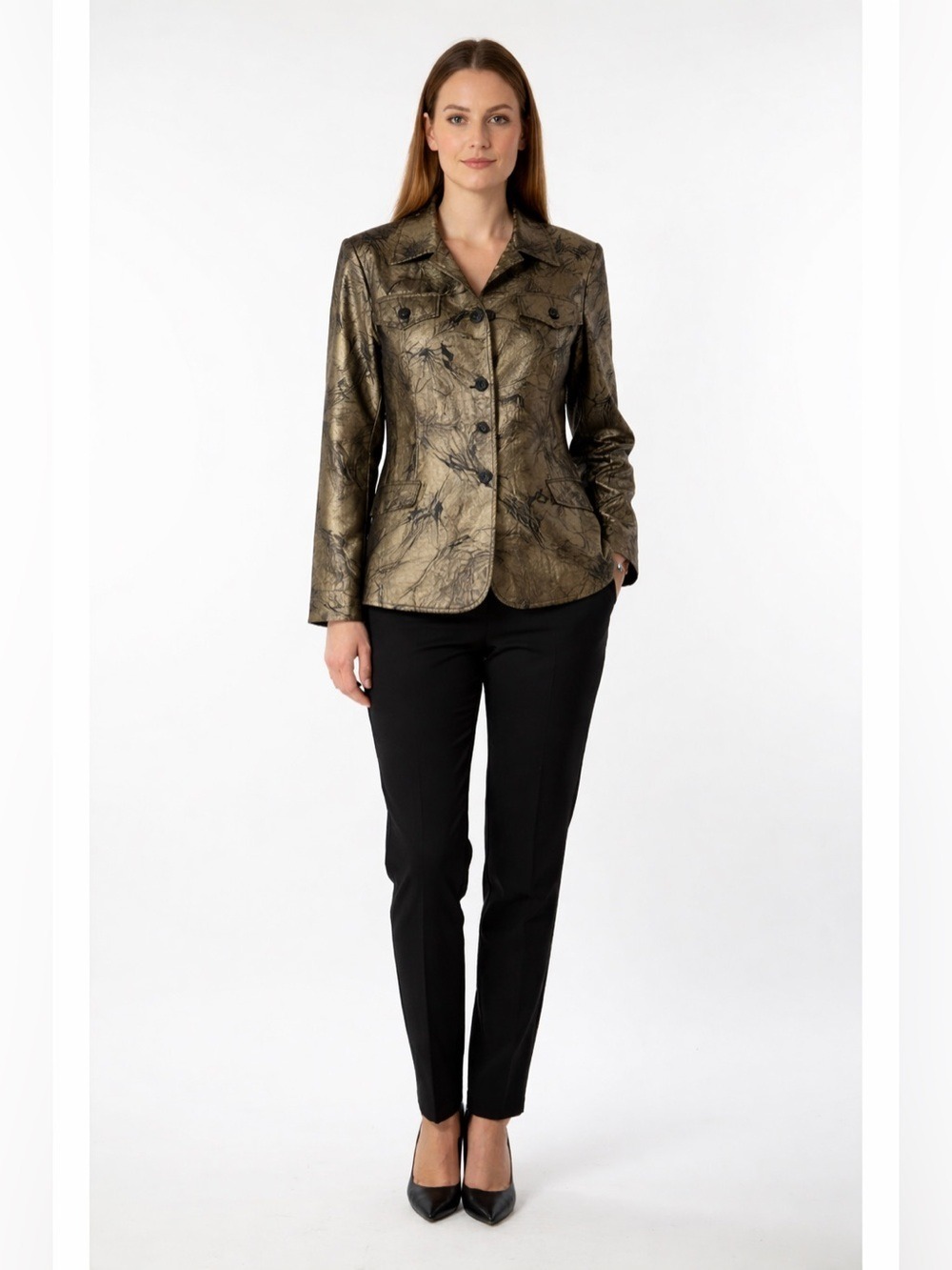 Vintage Lana Lee Women's Brown Camouflage Blazer Jacket size 12